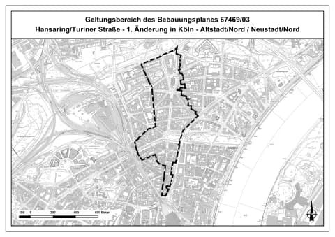Hansaring/Turiner Straße in Köln-Altstadt/Nord/Neustadt/Nord, 1. Änderung