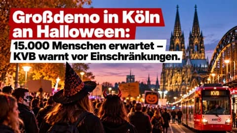 Großdemo an Halloween: 15.000 Menschen erwartet – KVB warnt vor Einschränkungen