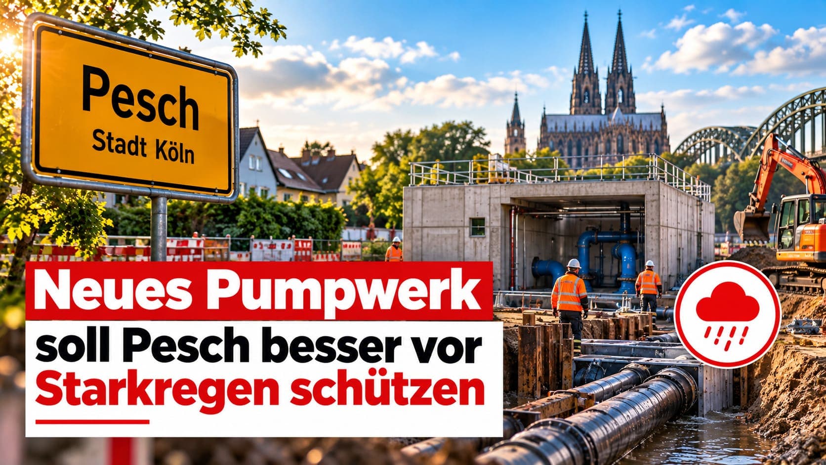 Pumpwerk und Stauraumkanal: StEB Köln erneuert Entwässerung in Pesch – 118 Millionen Euro Investition