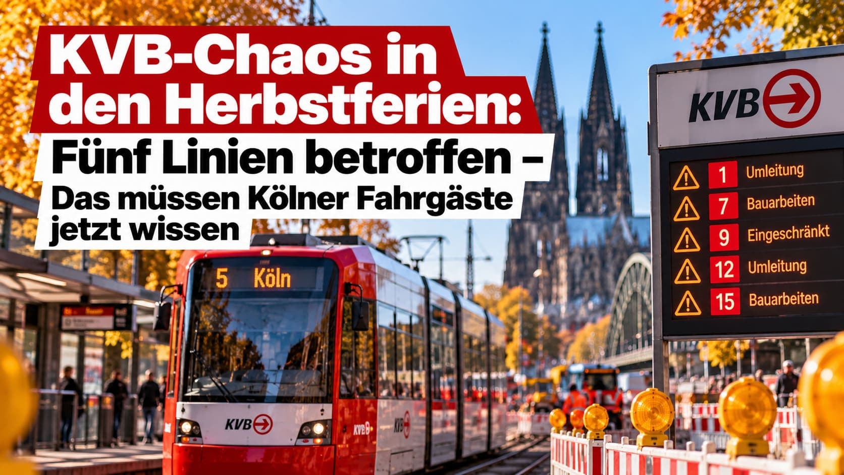 KVB-Chaos in den Herbstferien: Fünf Linien betroffen – Das müssen Kölner Fahrgäste jetzt wissen