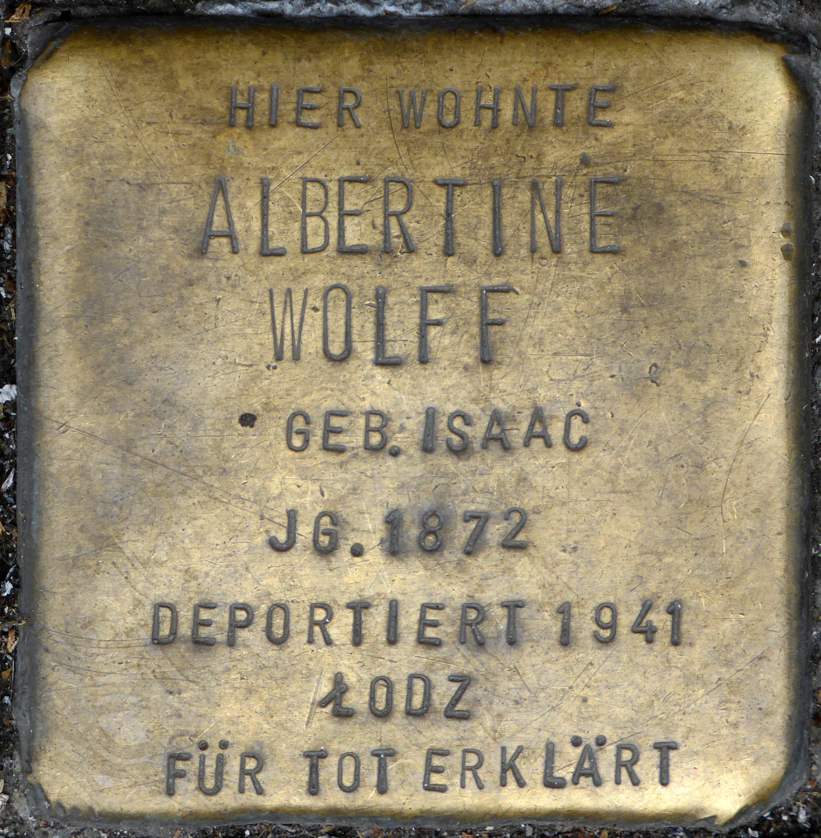 Albertine Wolff geb. Isaac