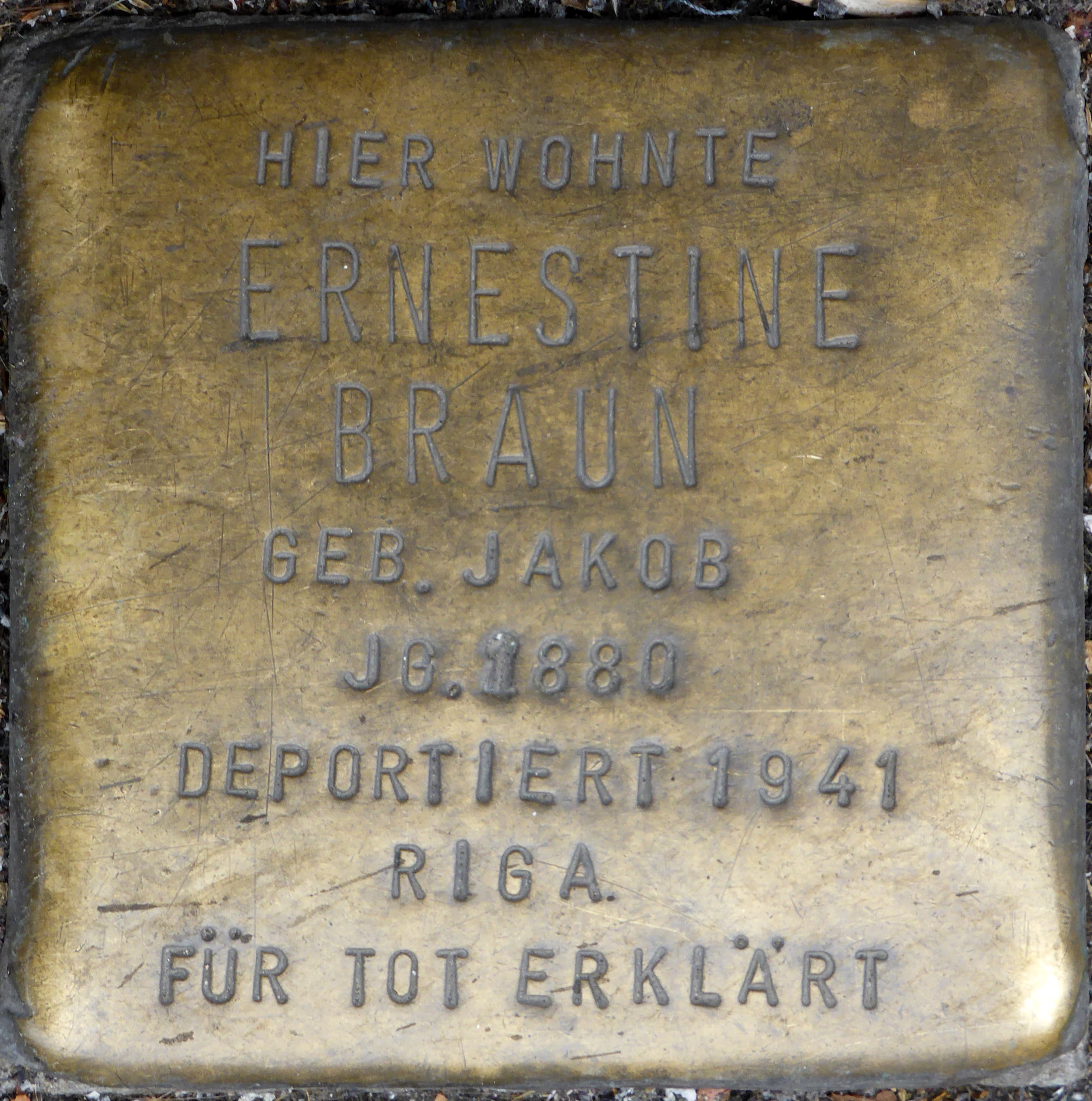Ernestine Braun geb. Jakob