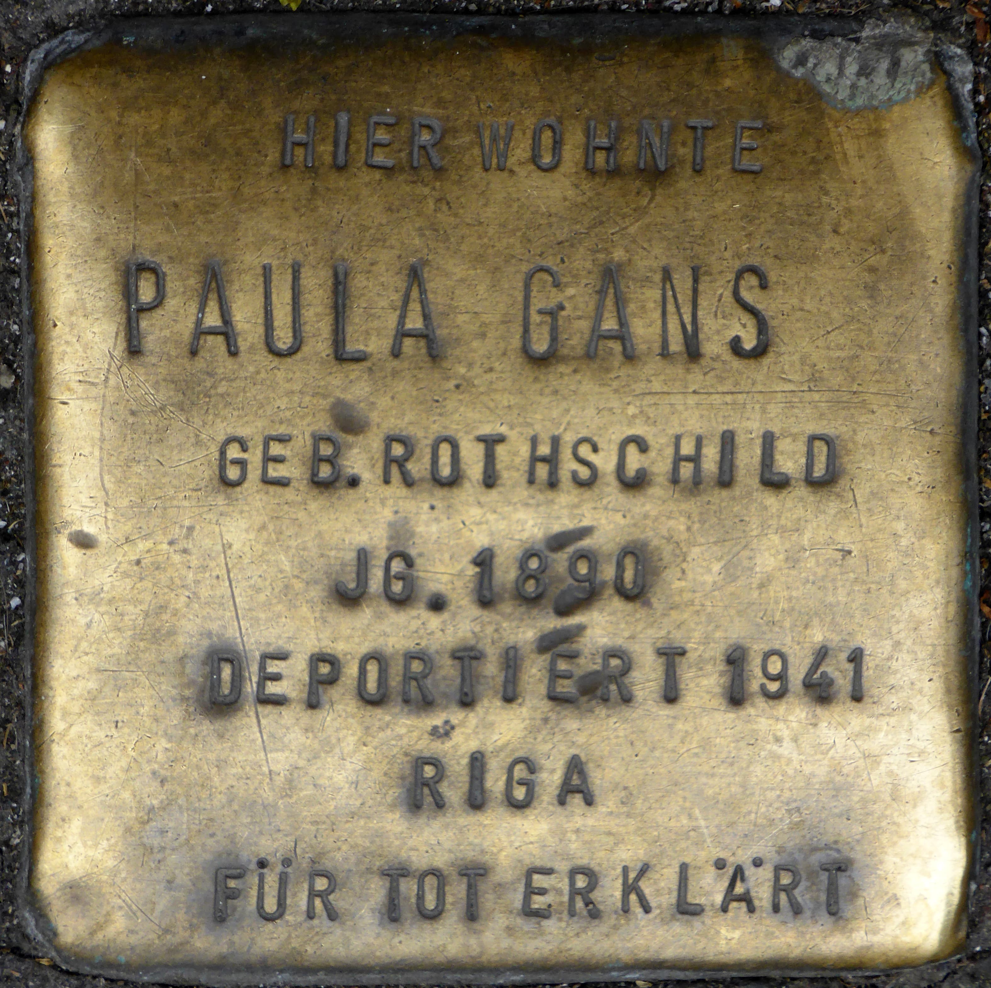 Paula Gans geb. Rothschild