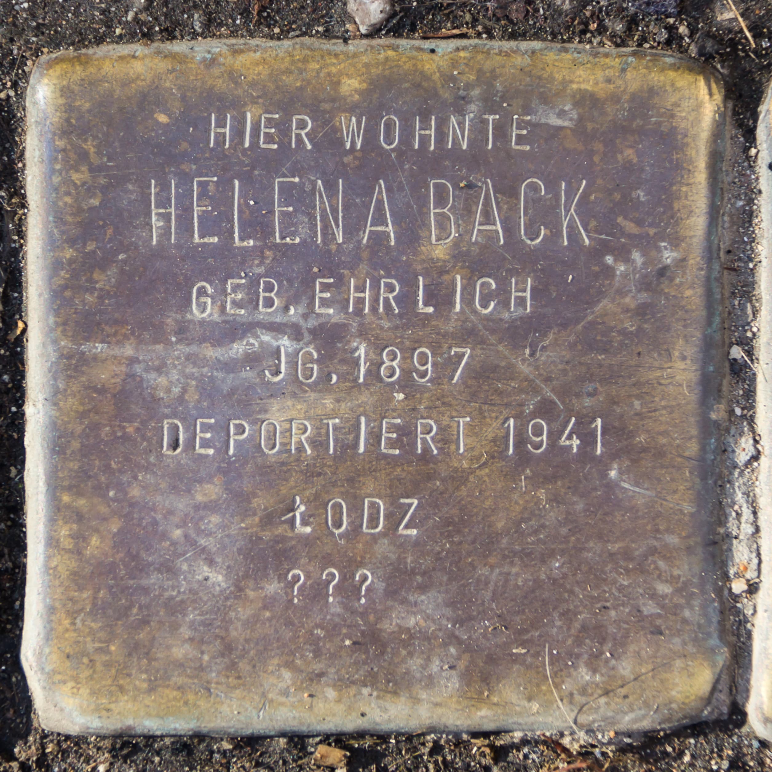 Helena Back geb. Ehrlich