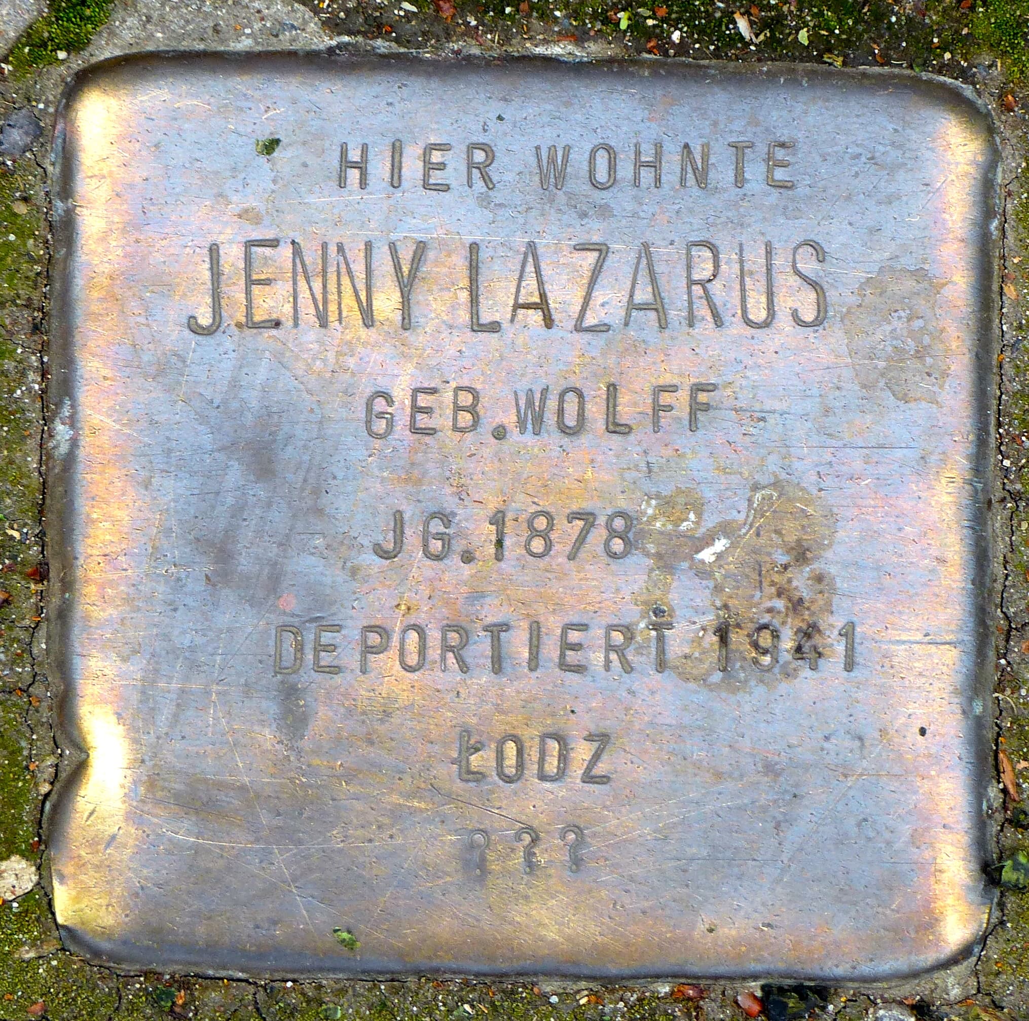Jenny Lazarus geb. Wolff