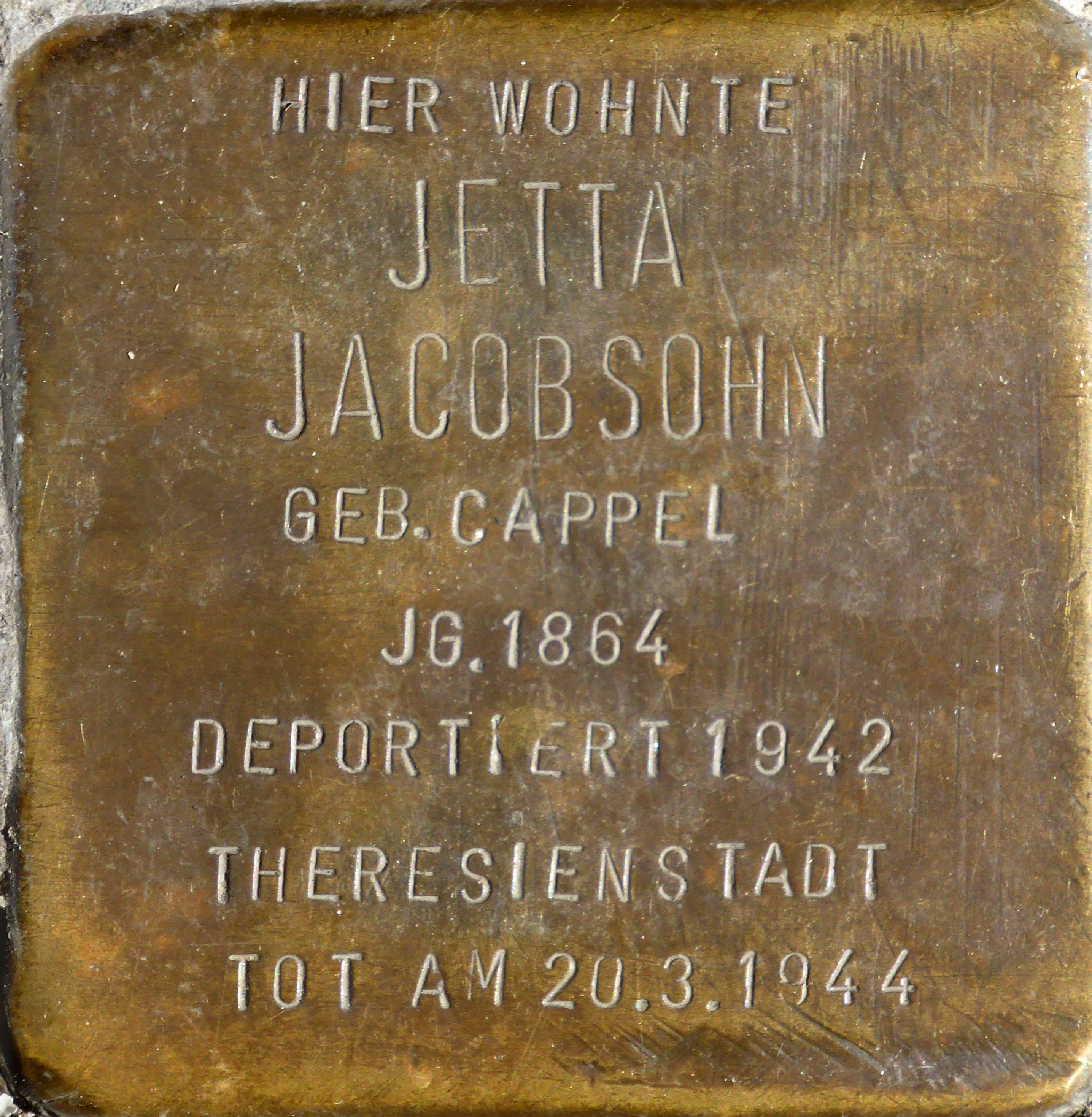 Jetta Jacobsohn geb. Cappel