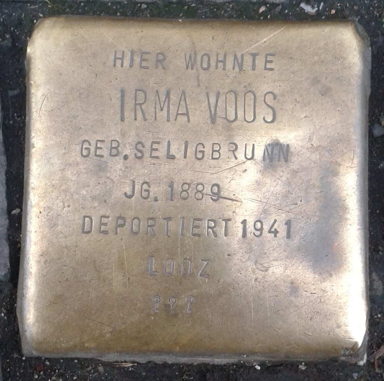 Irma Voos geb. Seligenbrunn