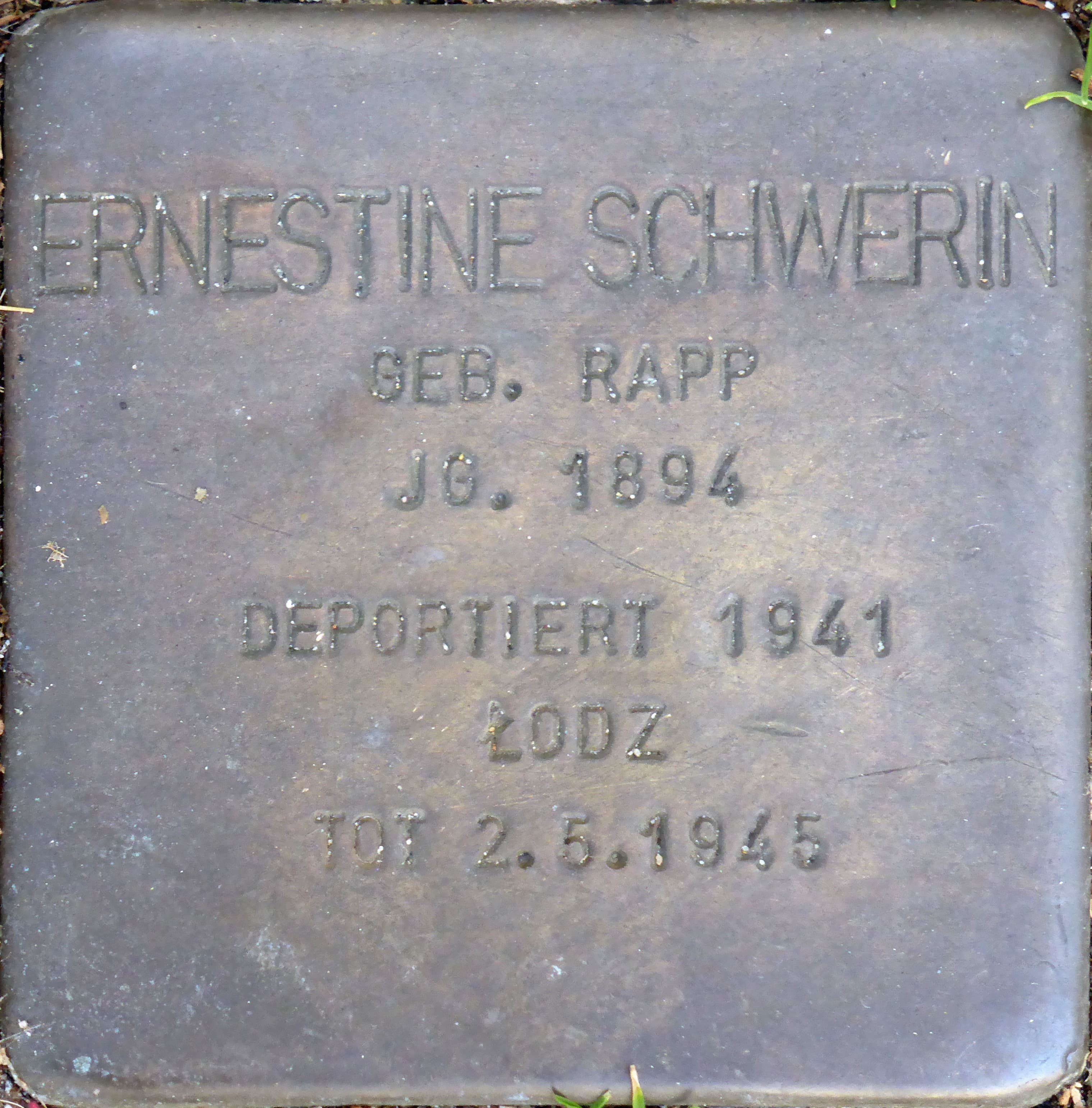 Ernestine Schwerin geb. Rapp