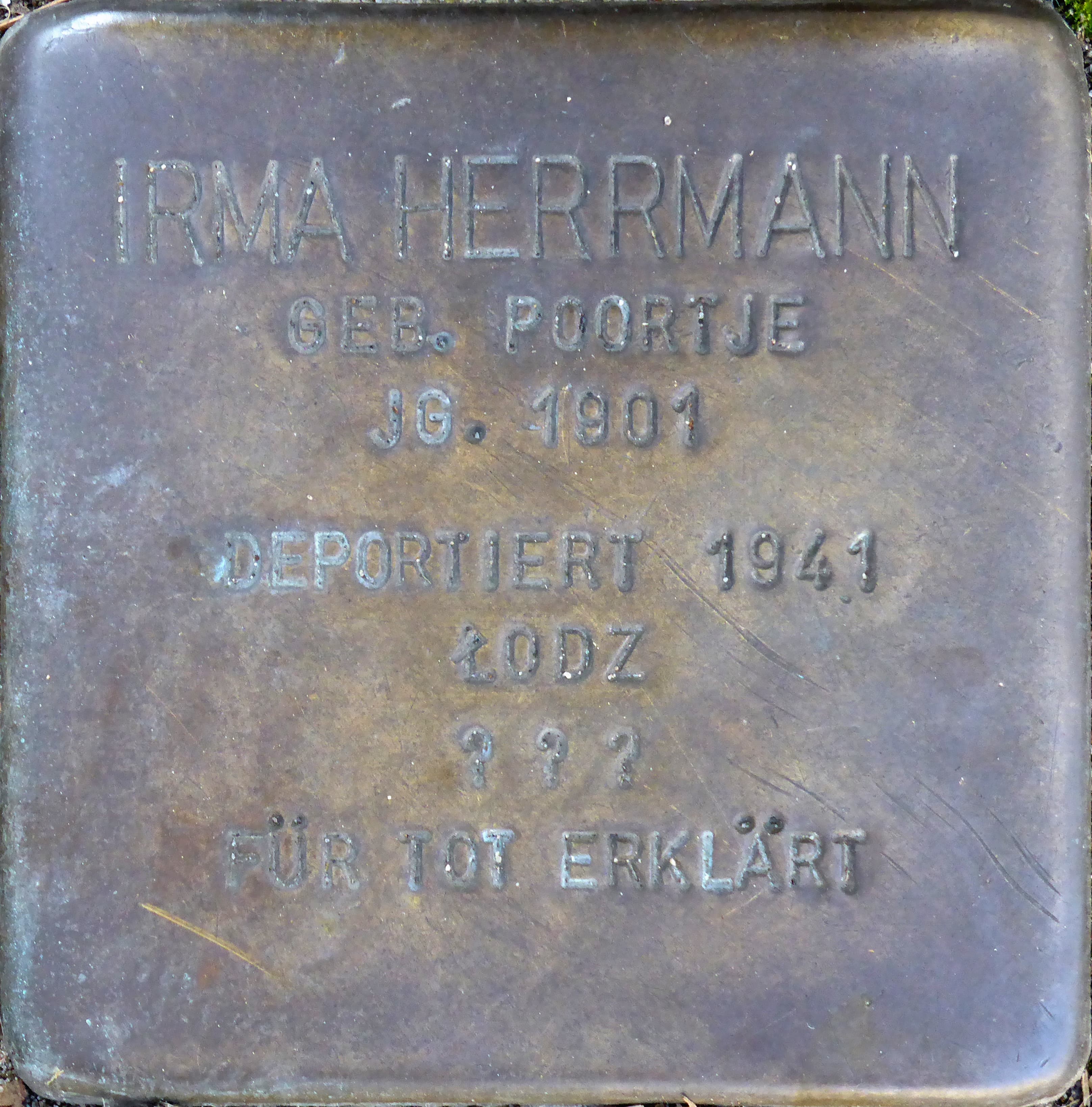 Irma Herrmann geb. Poortje