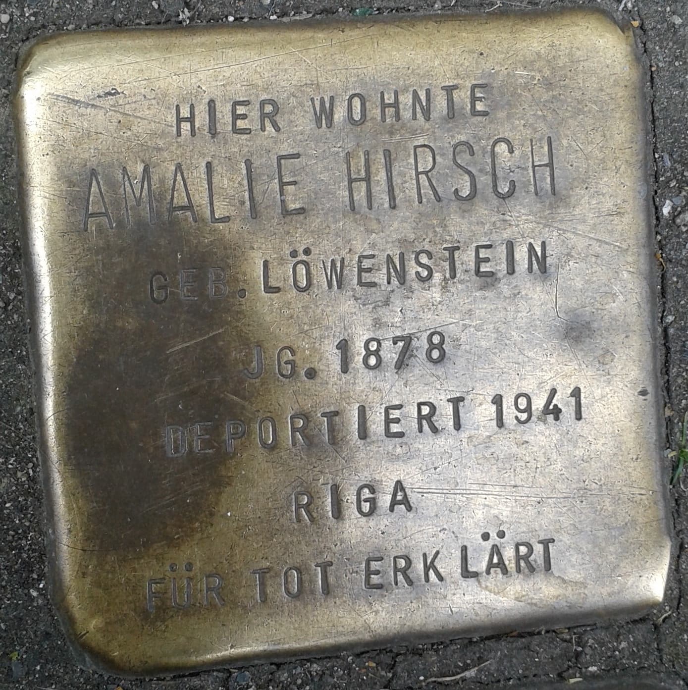 Amalie Hirsch geb. Löwenstein