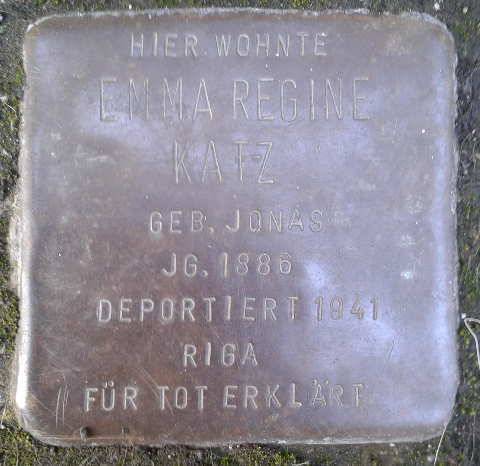 Emma Regine Katz geb. Jonas