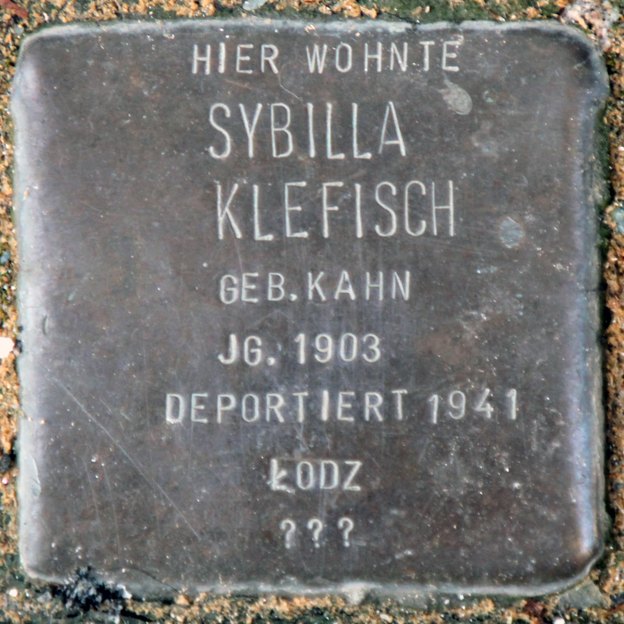 Sybilla Klefisch geb. Kahn
