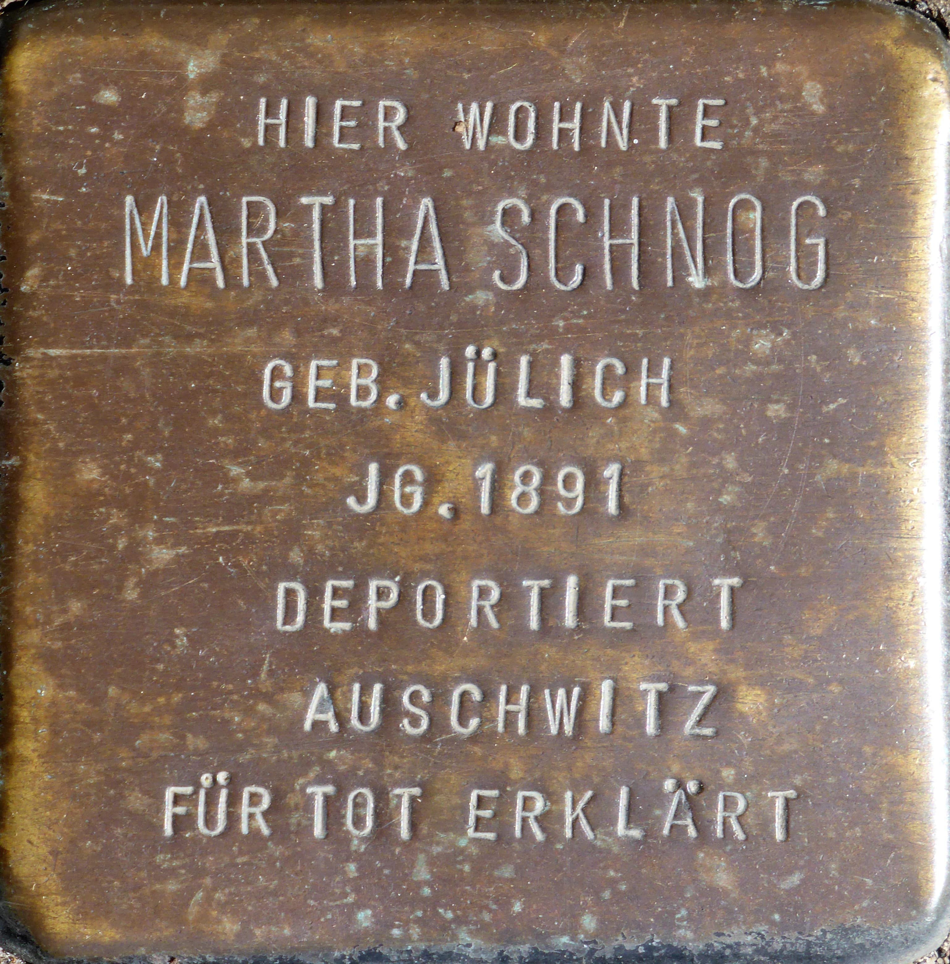 Martha Schnog geb. Jülich