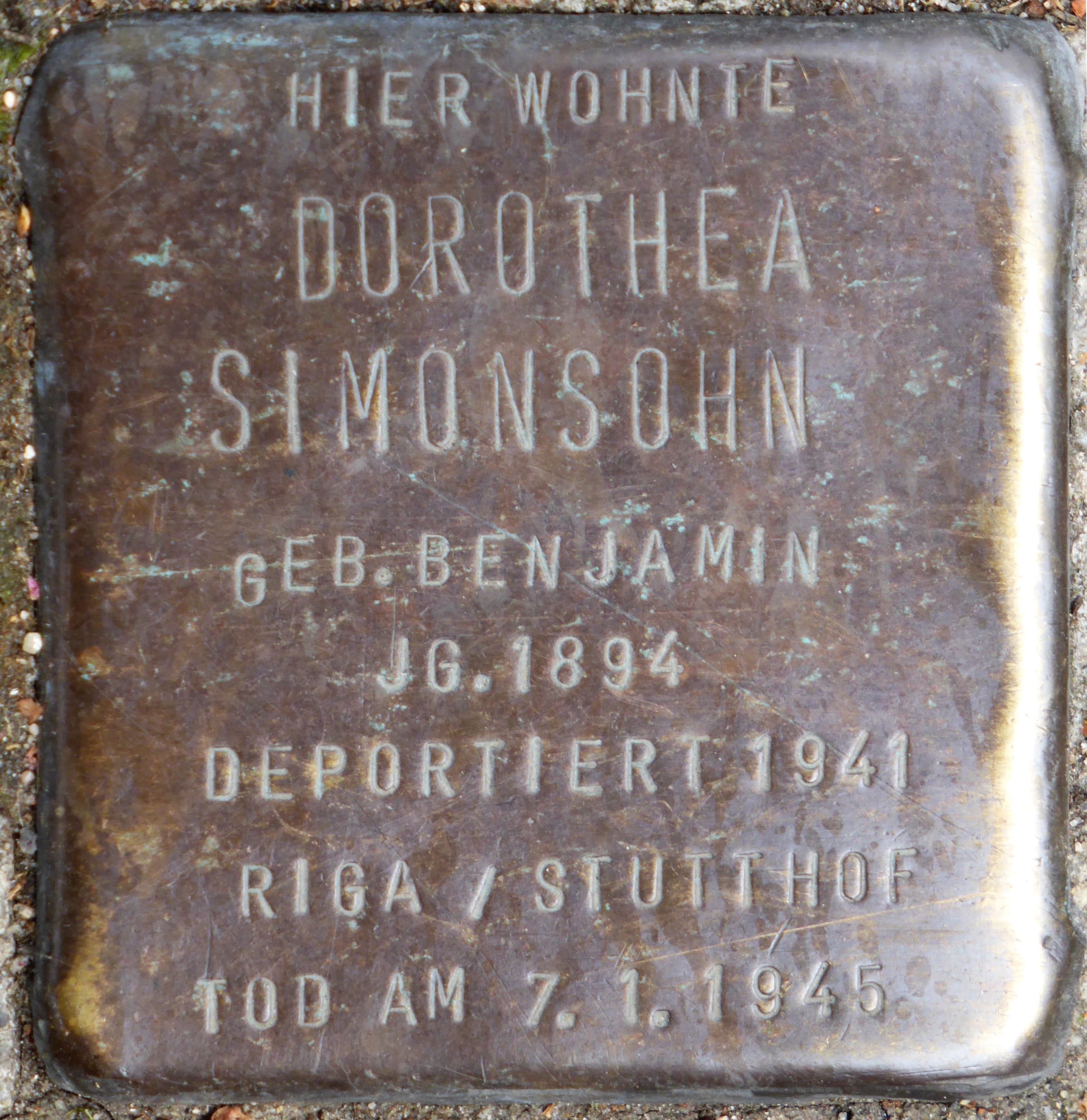 Dorothea Simonsohn geb. Benjamin