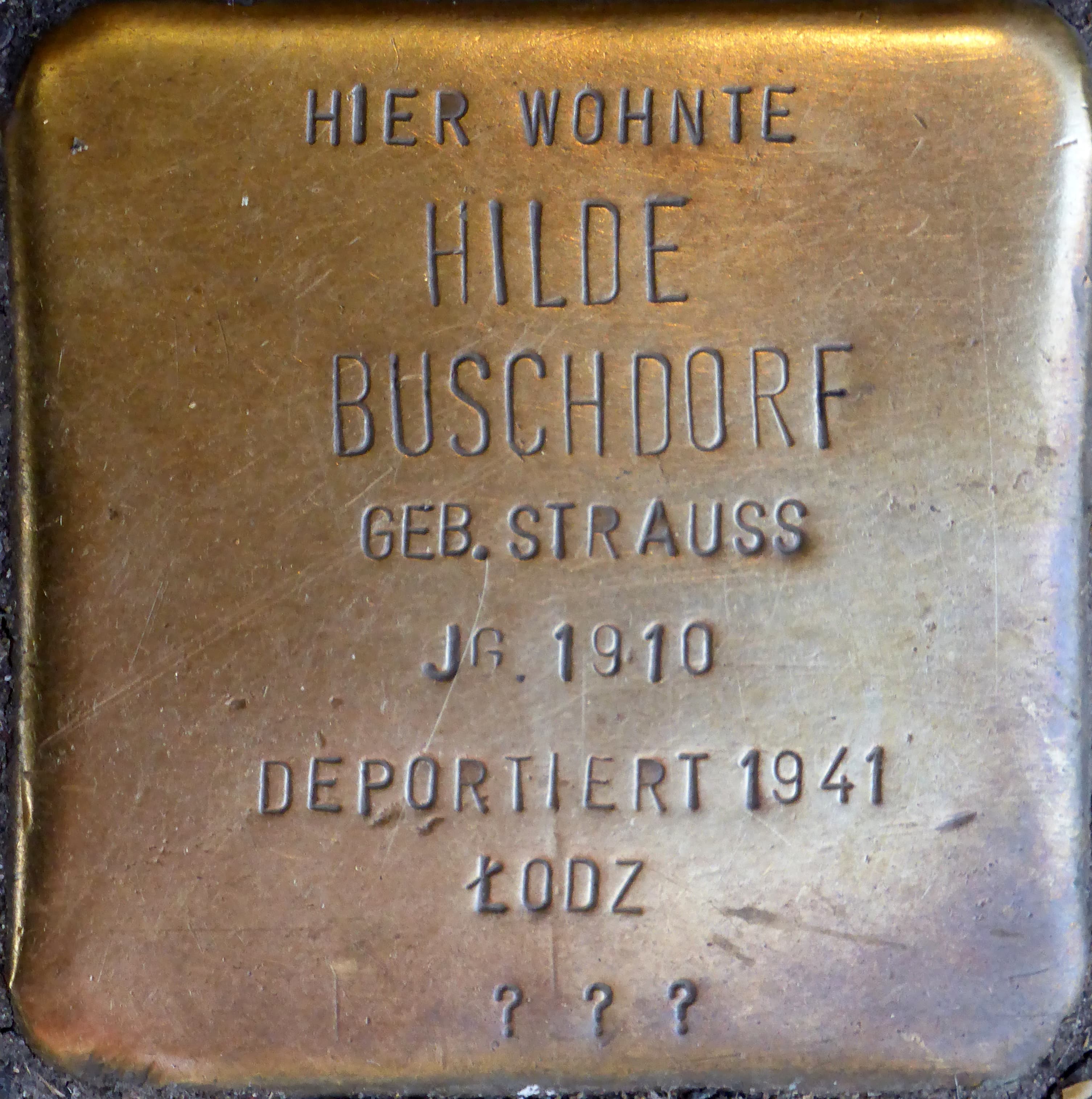 Hilde Buschdorf geb. Strauss