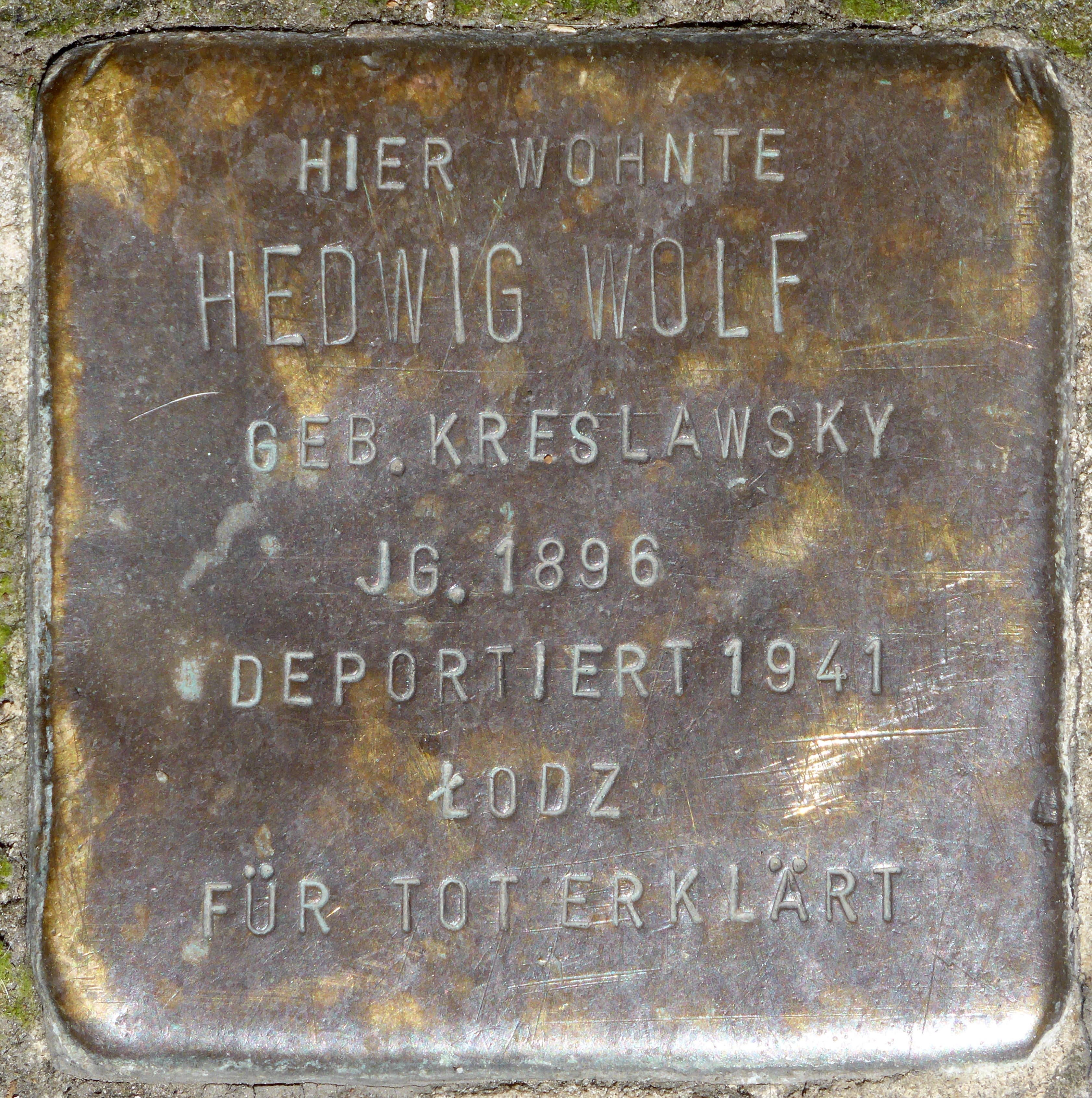 Hedwig Wolf geb. Kreslawsky