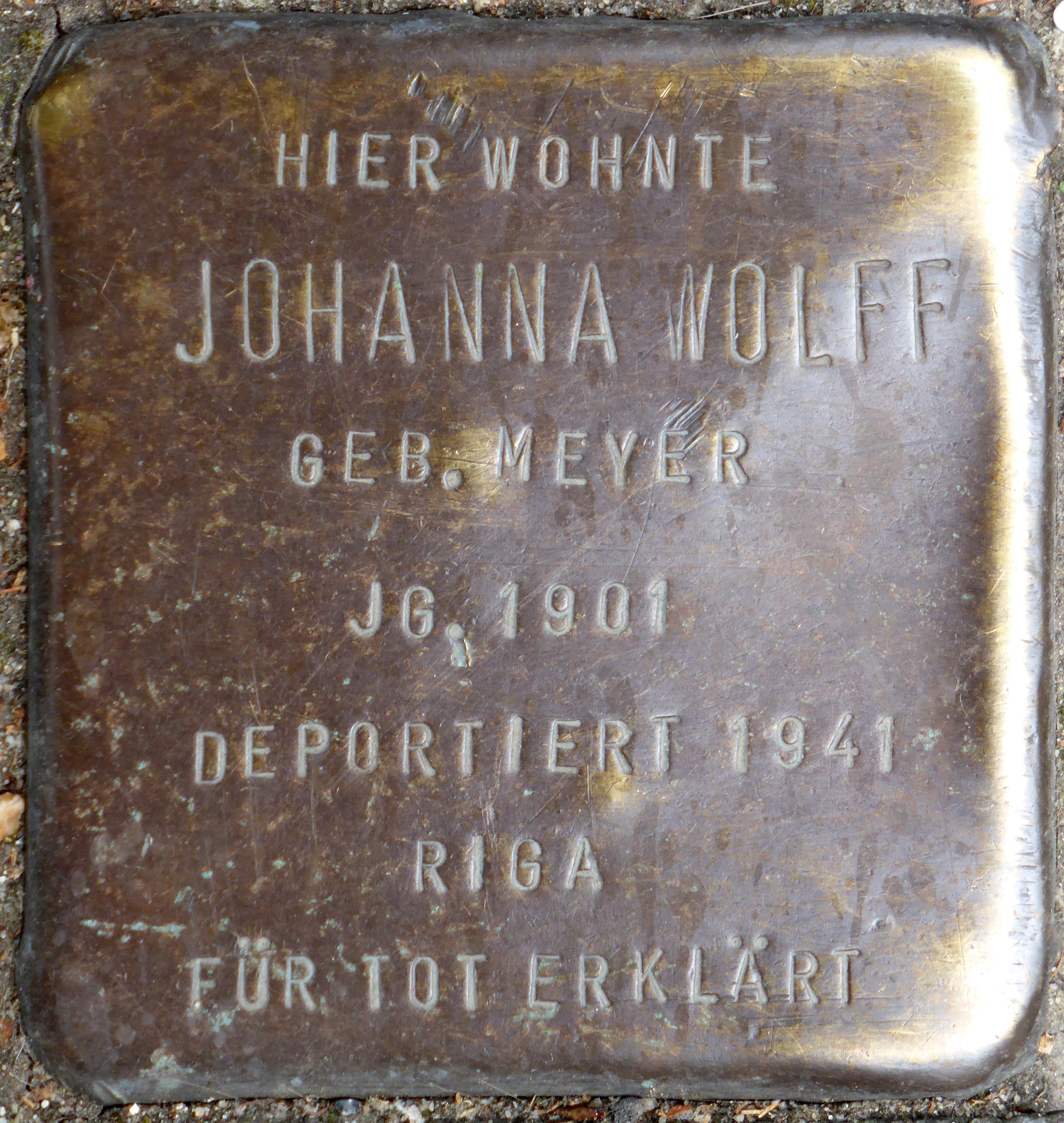 Johanna Wolff geb. Meyer