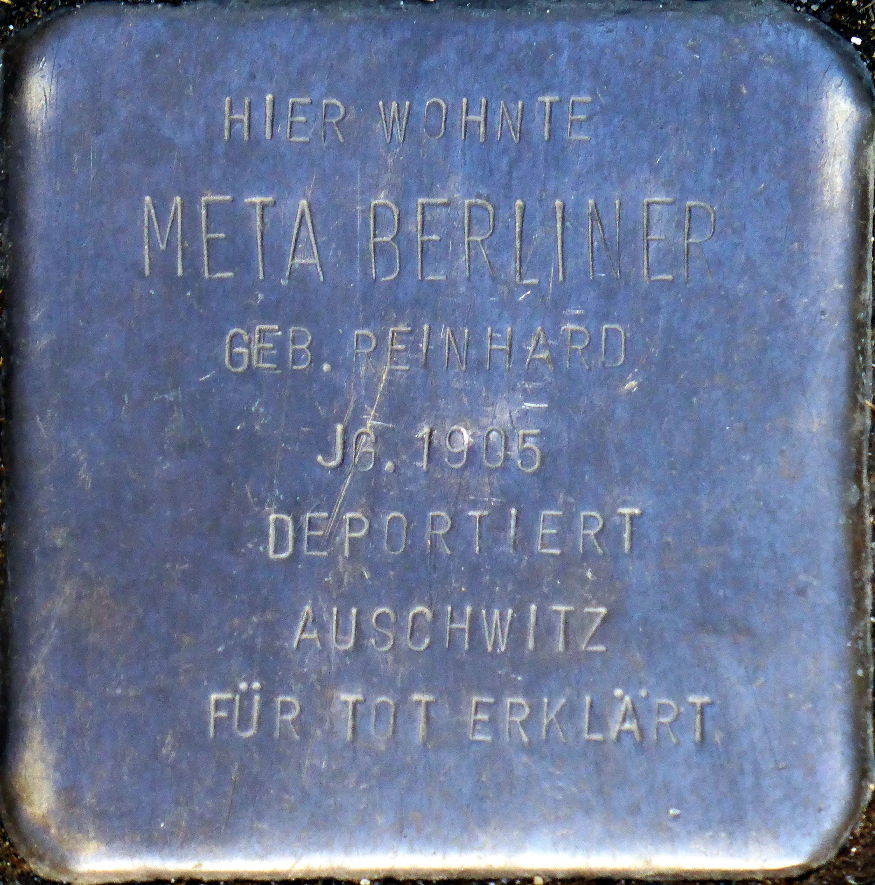 Meta Berliner geb. Reinhard