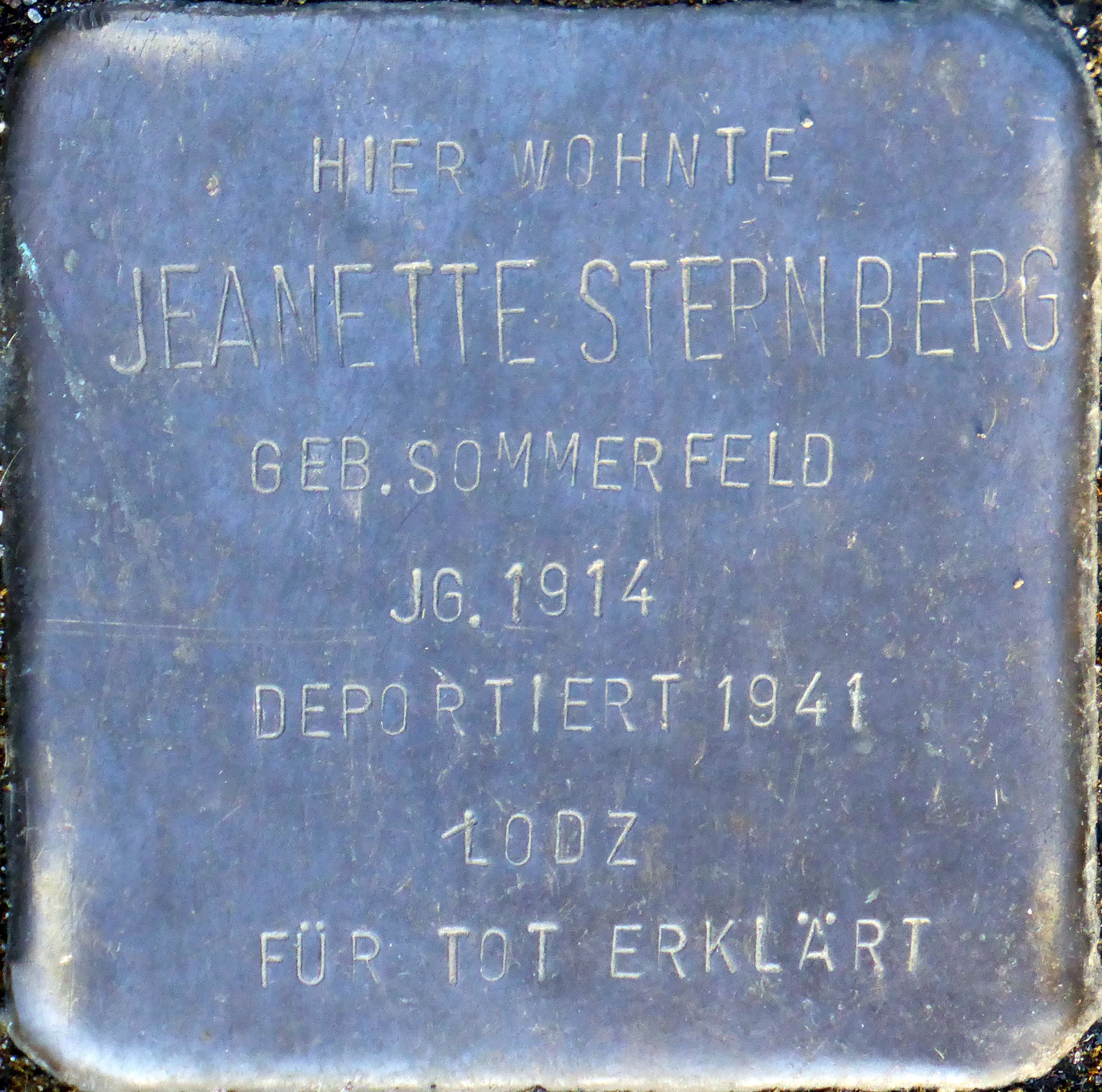 Jeanette Sternberg geb. Sommerfeld
