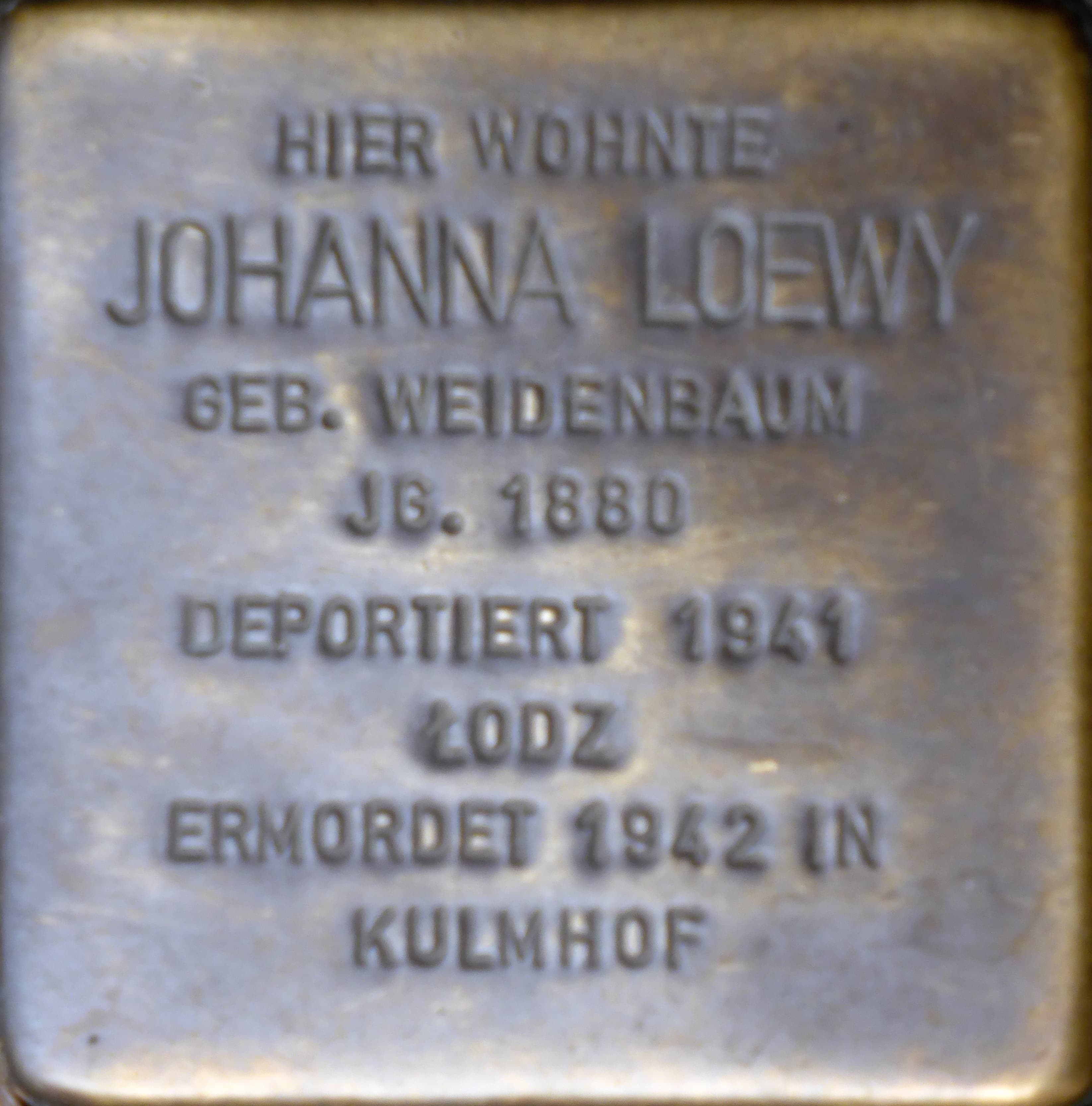 Johanna Loewy geb. Weidenbaum