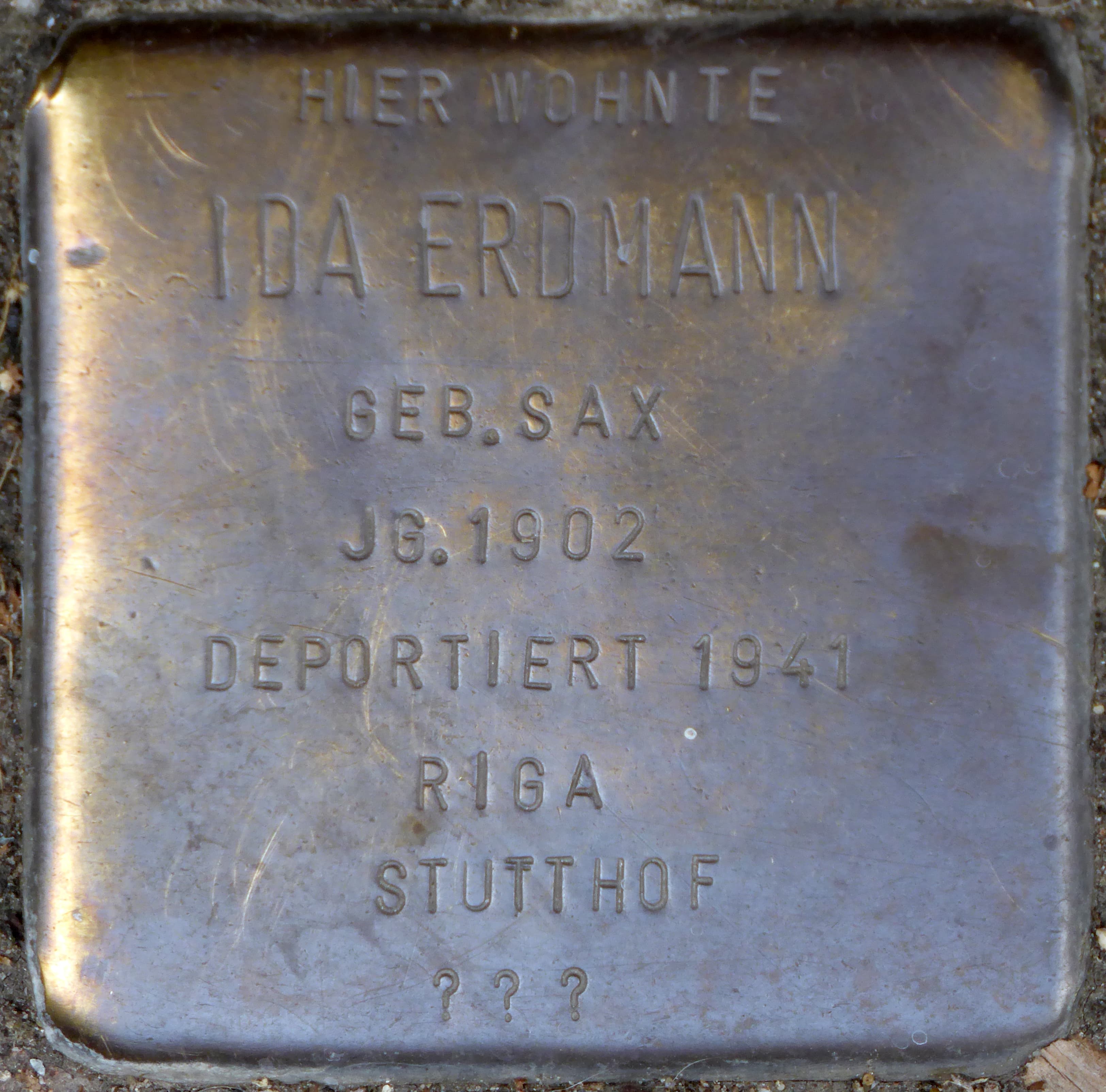 Ida Erdmann geb. Sax
