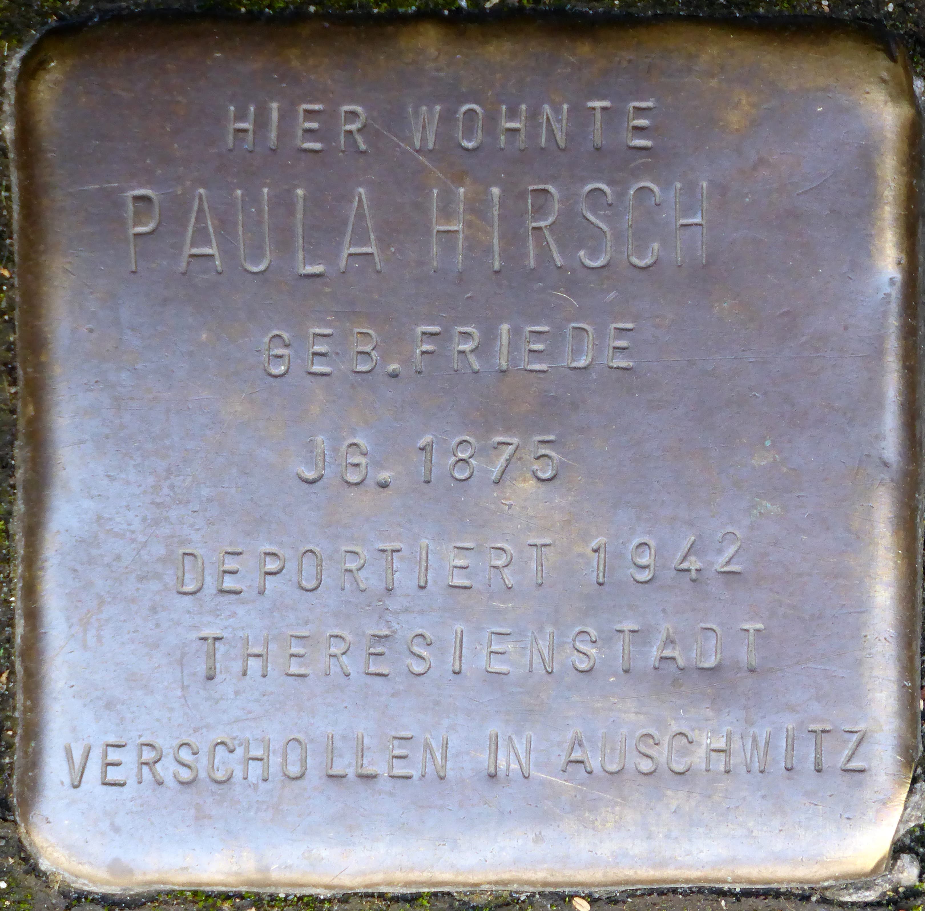 Paula Hirsch geb. Friede
