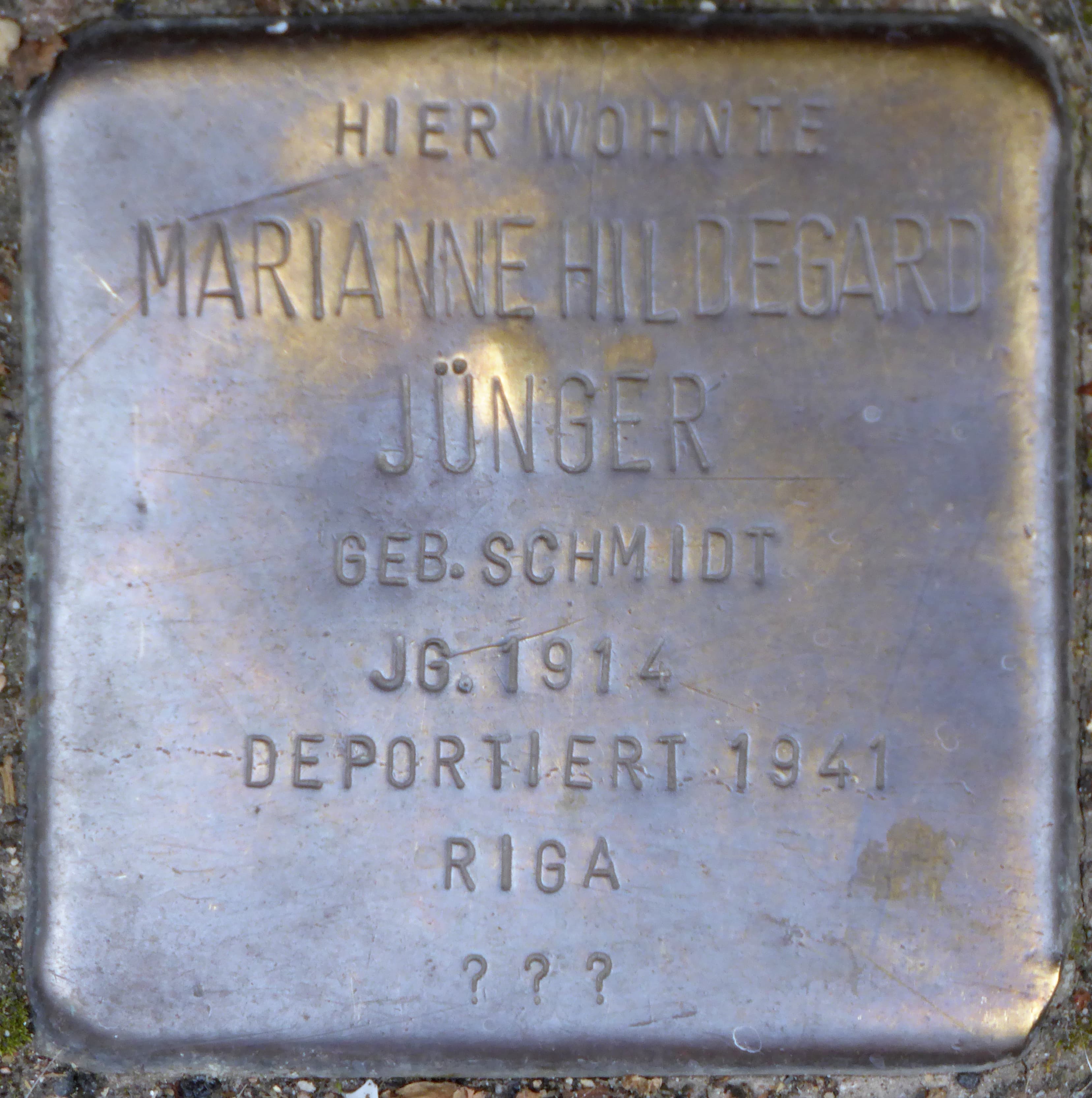 Marianne Hildegard Jünger geb. Schmidt