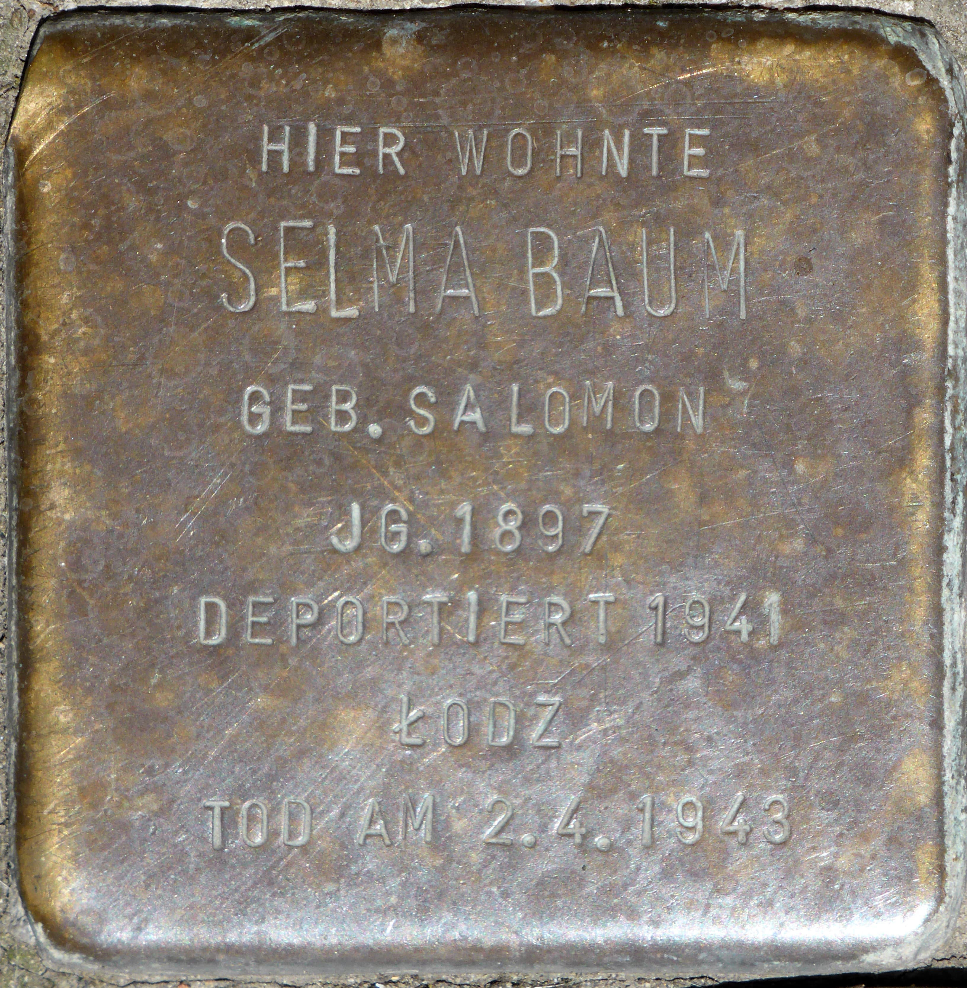 Selma Baum geb. Salomon