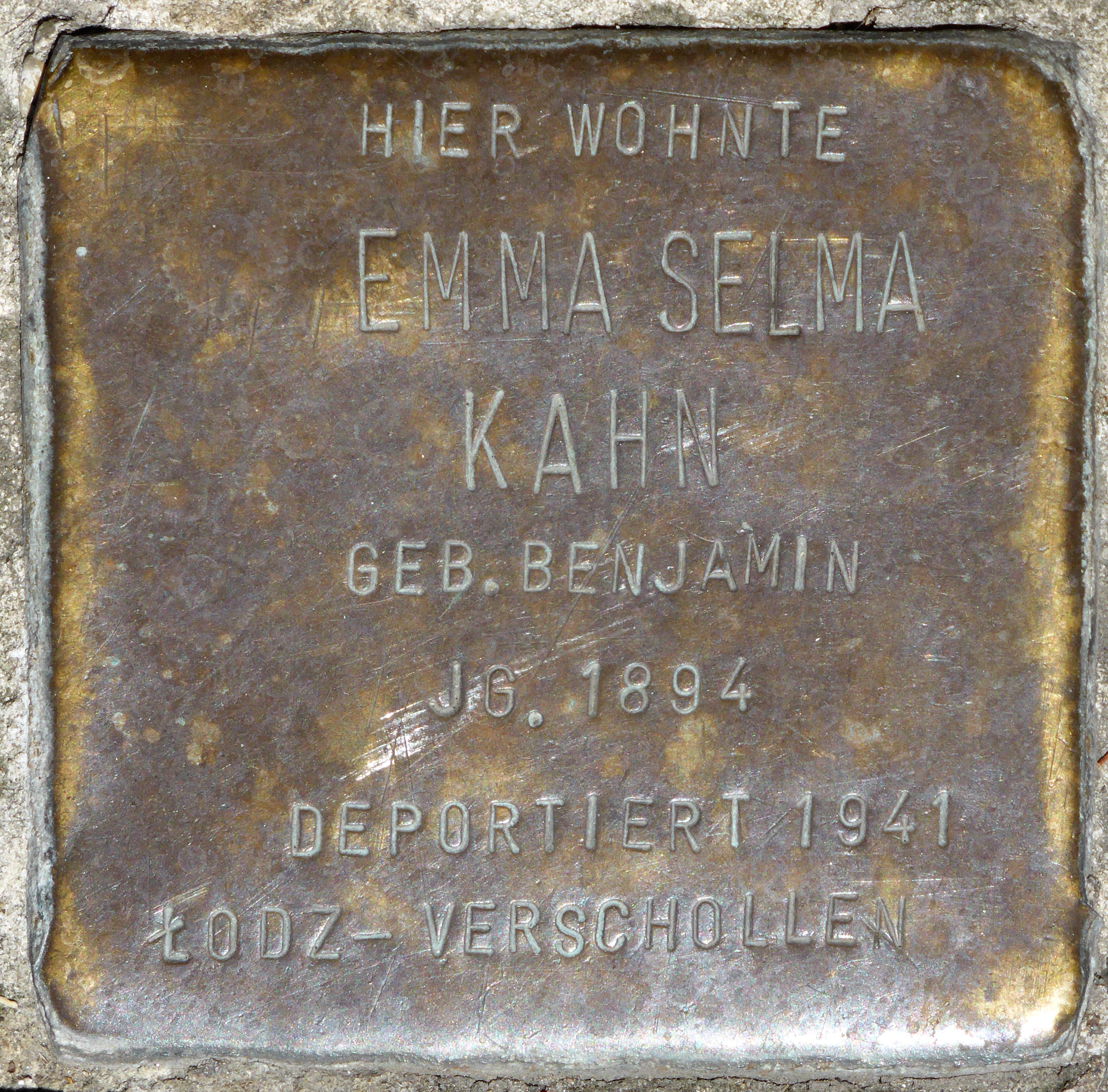 Emma Selma Kahn geb. Benjamin