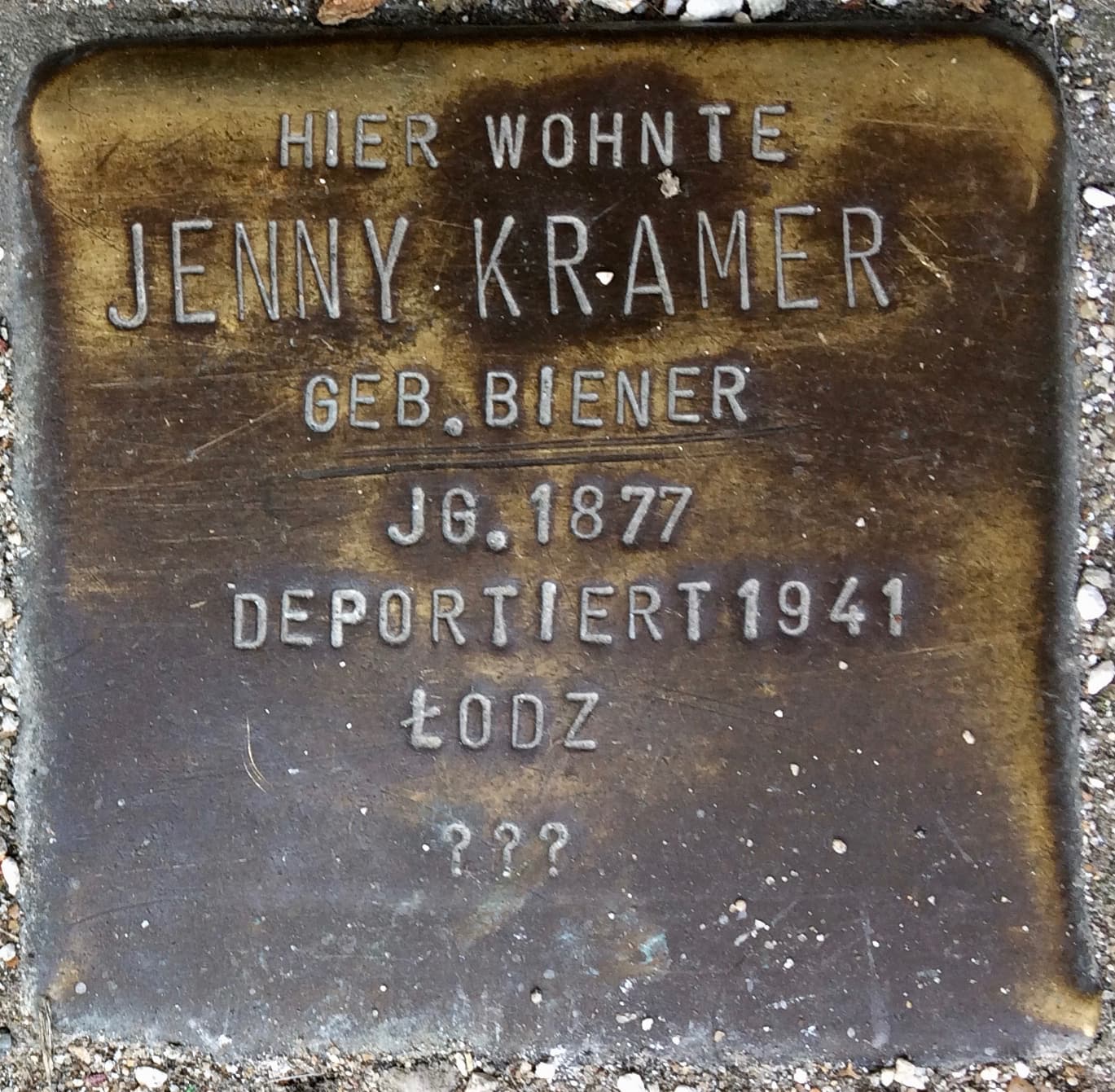 Jenny Kramer geb. Biener