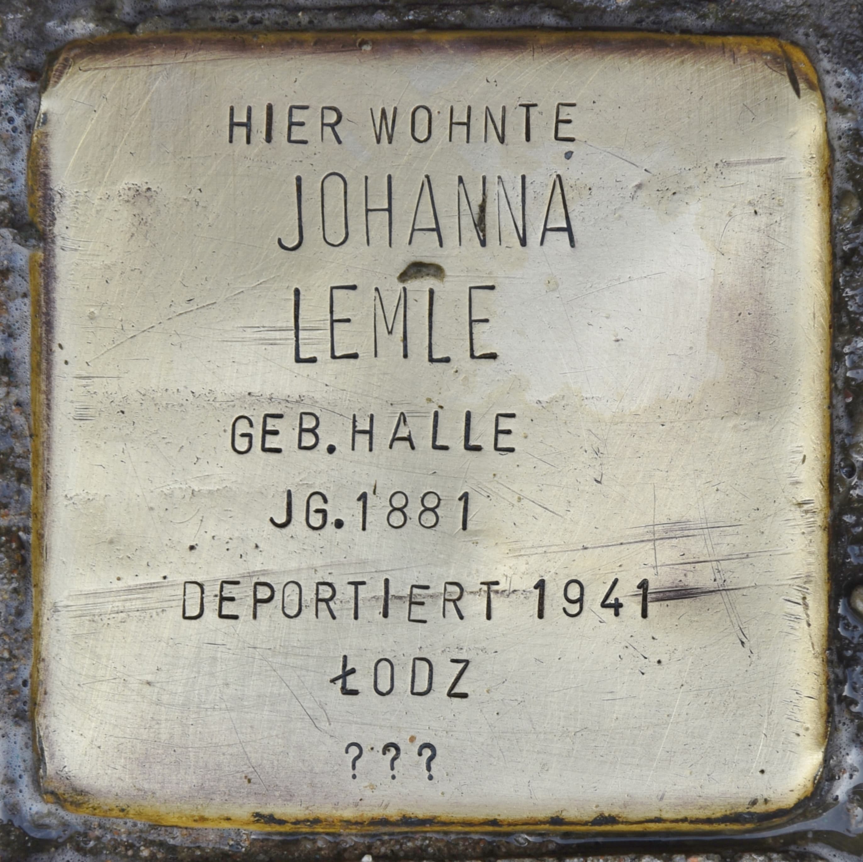 Johanna Lemle geb. Halle
