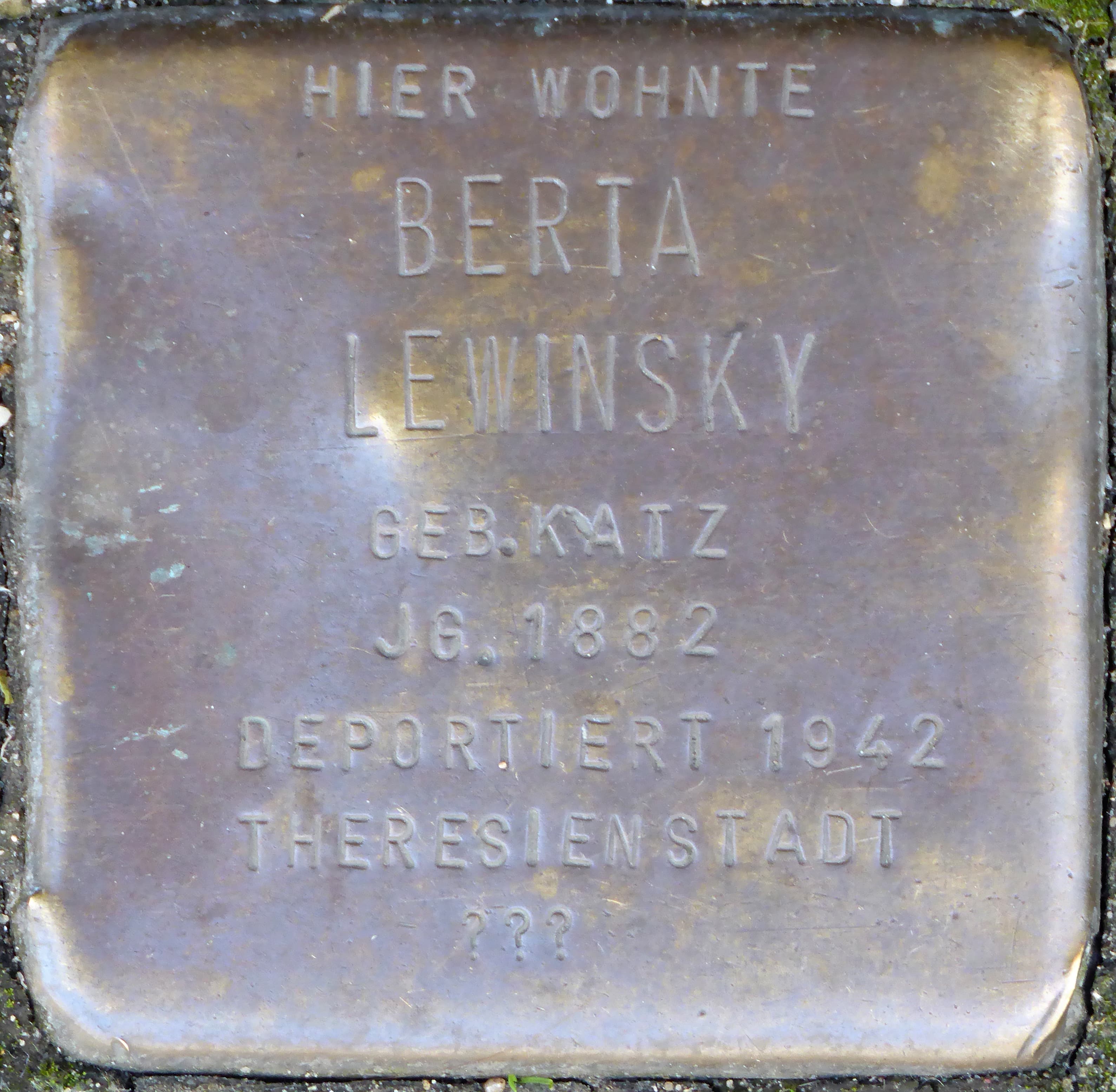 Berta Lewinsky geb. Katz