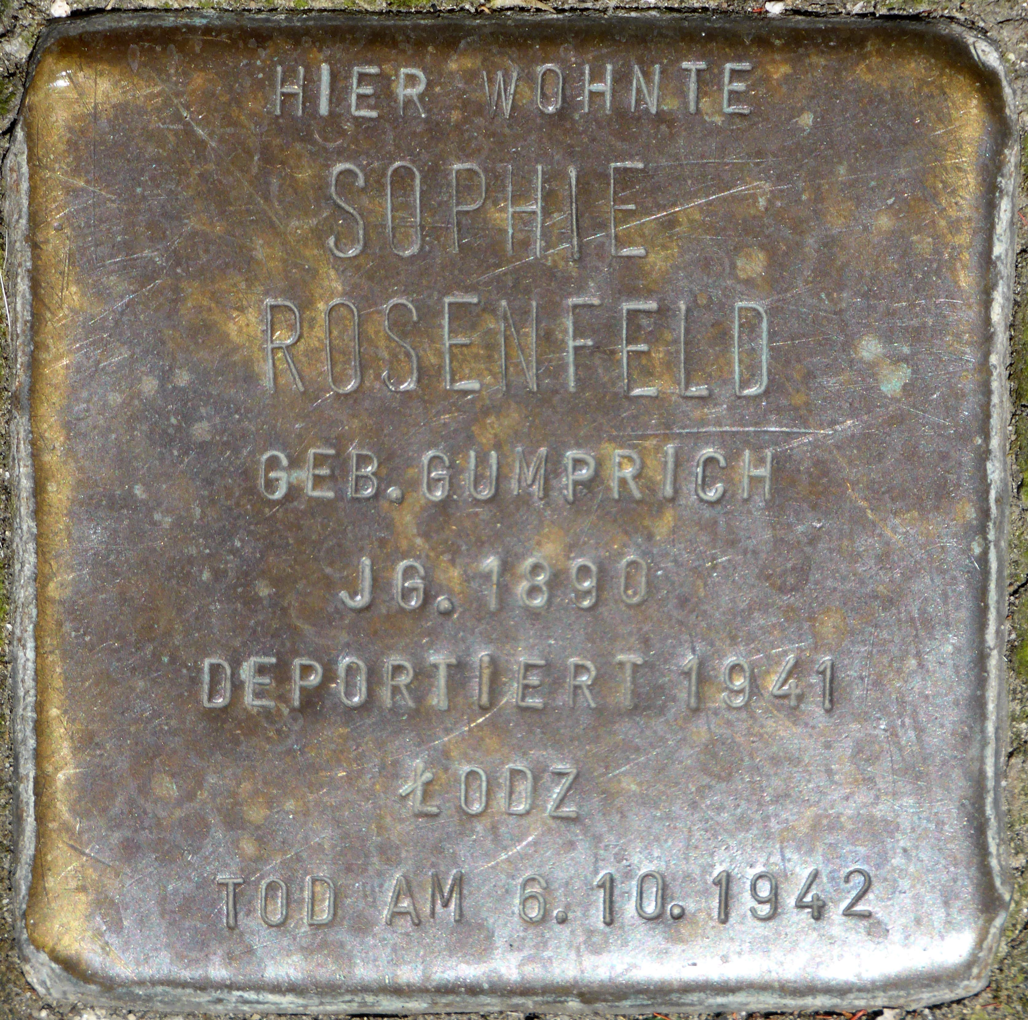 Sophie Rosenfeld geb. Gumprich