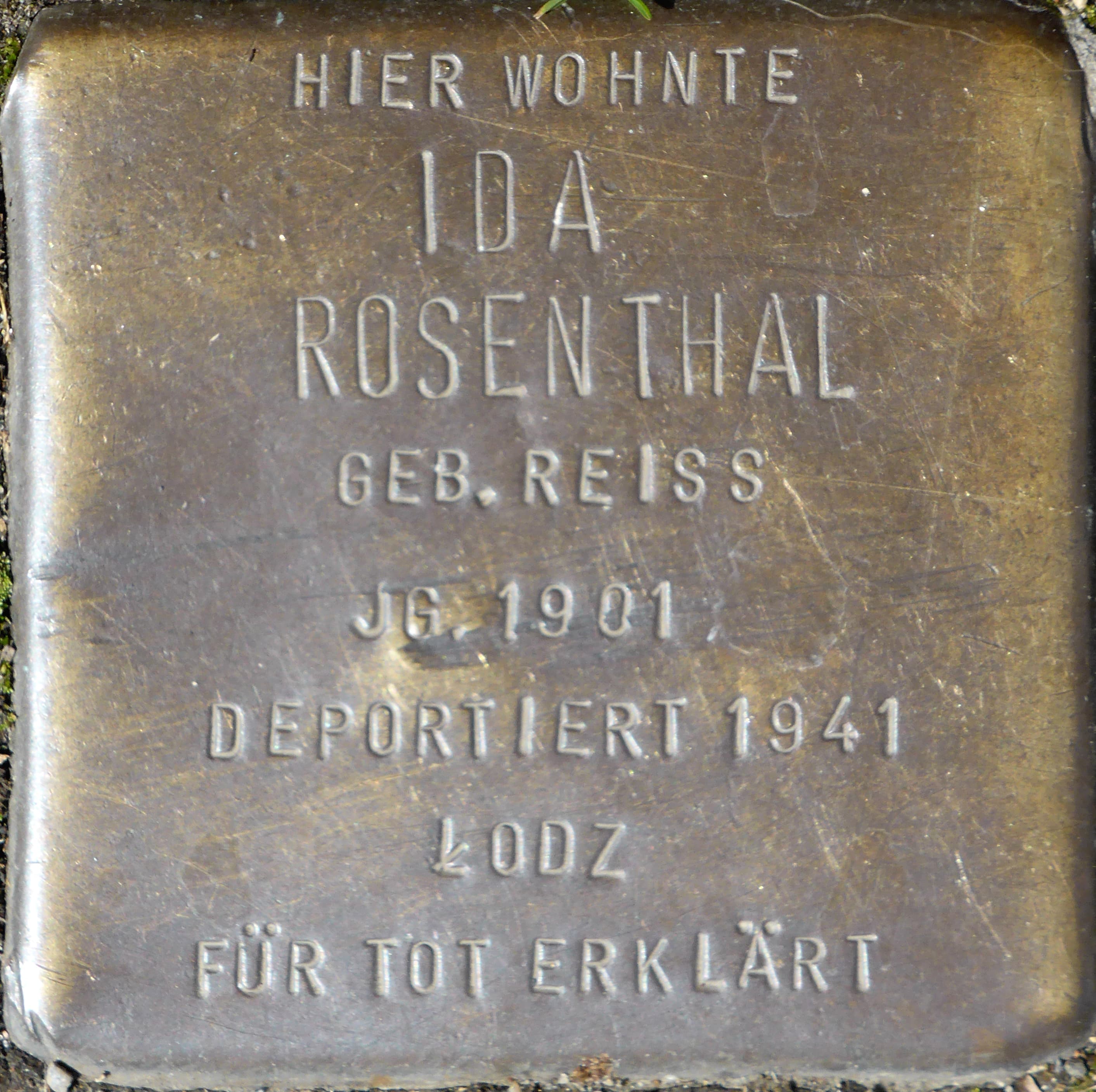 Ida Rosenthal geb. Reiss