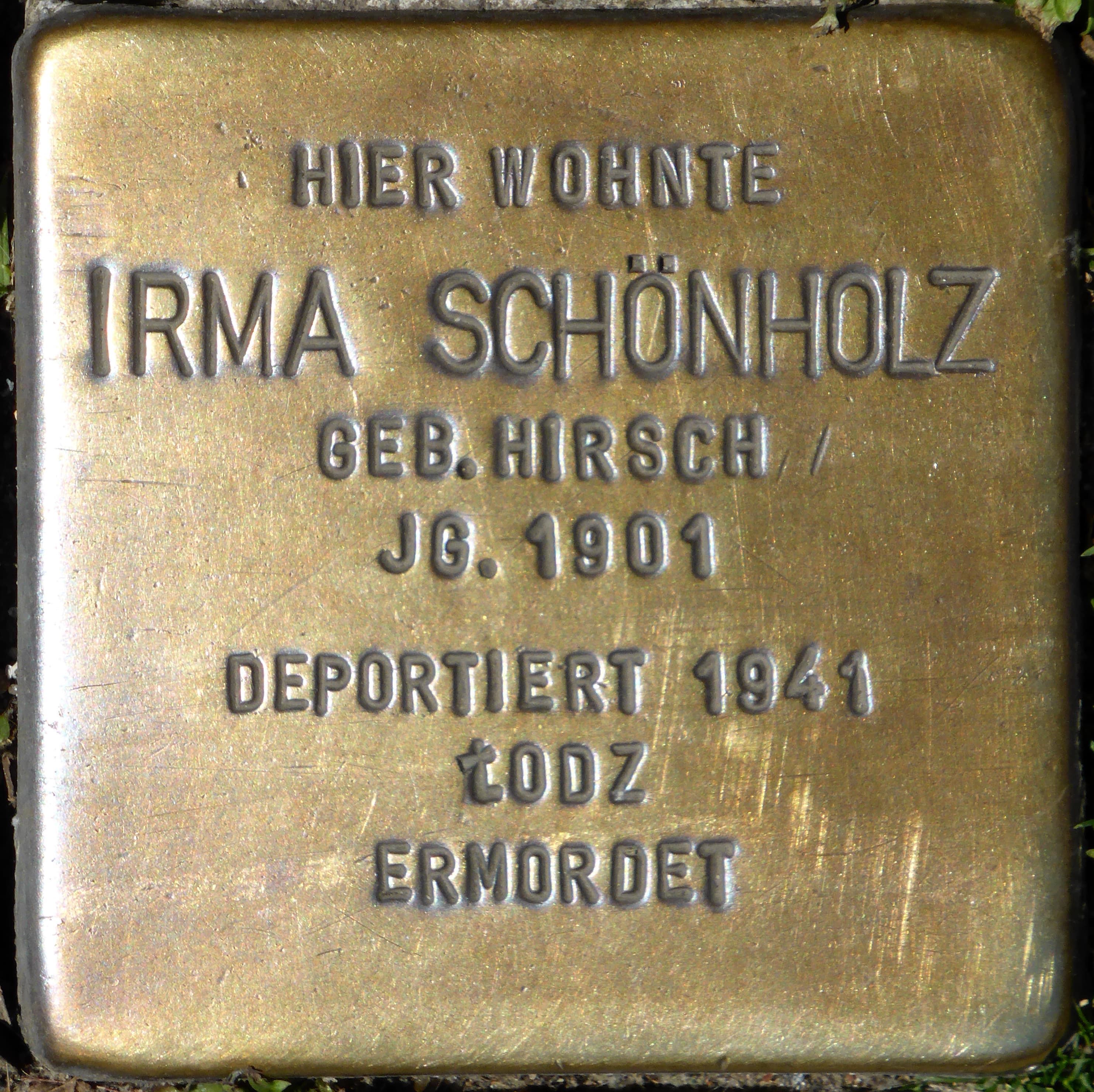 Irma Schönholz geb. Hirsch