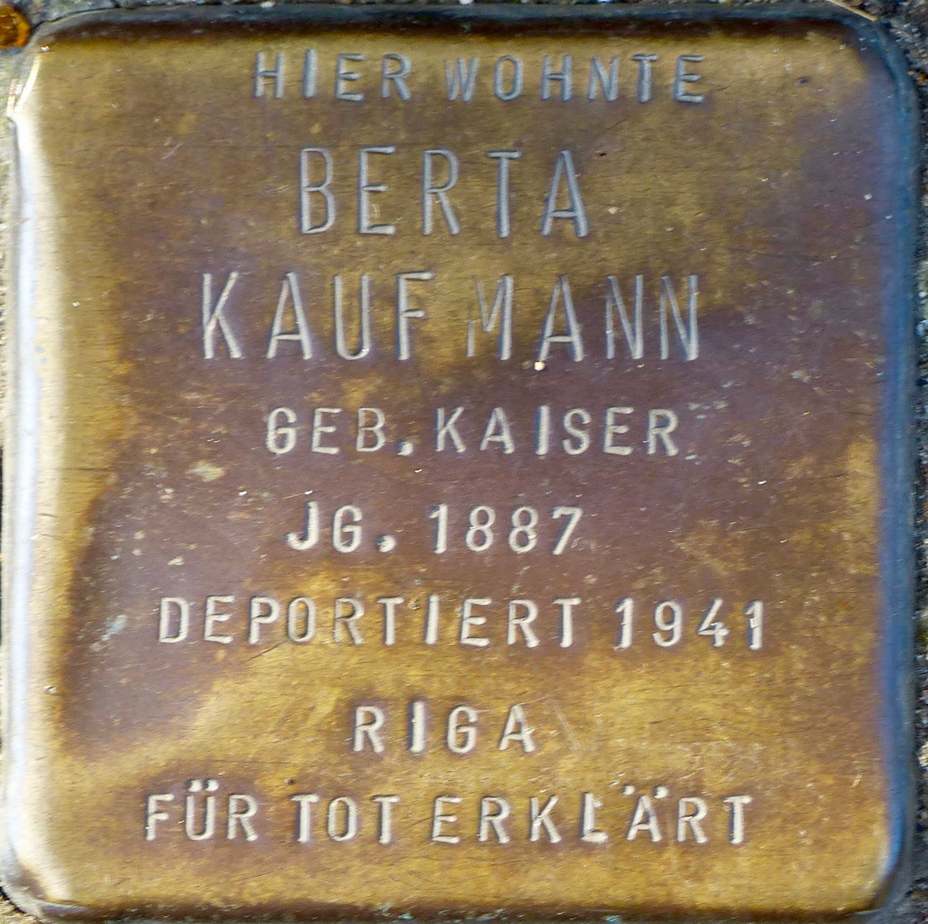 Berta Kaufmann geb. Kaiser
