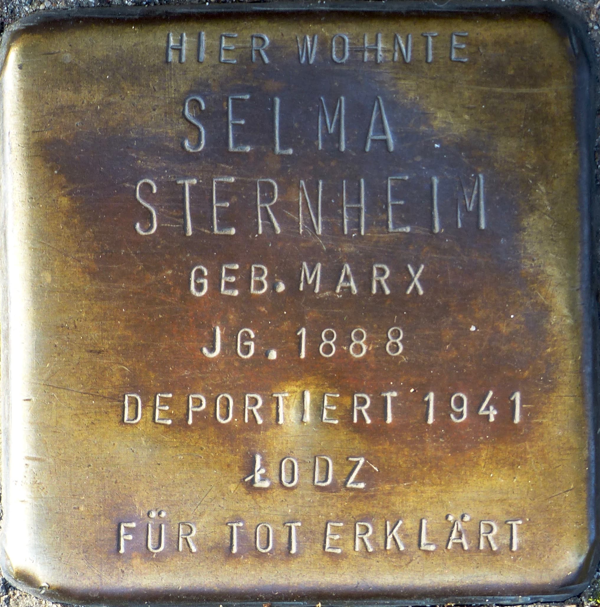 Selma Sternheim geb. Marx