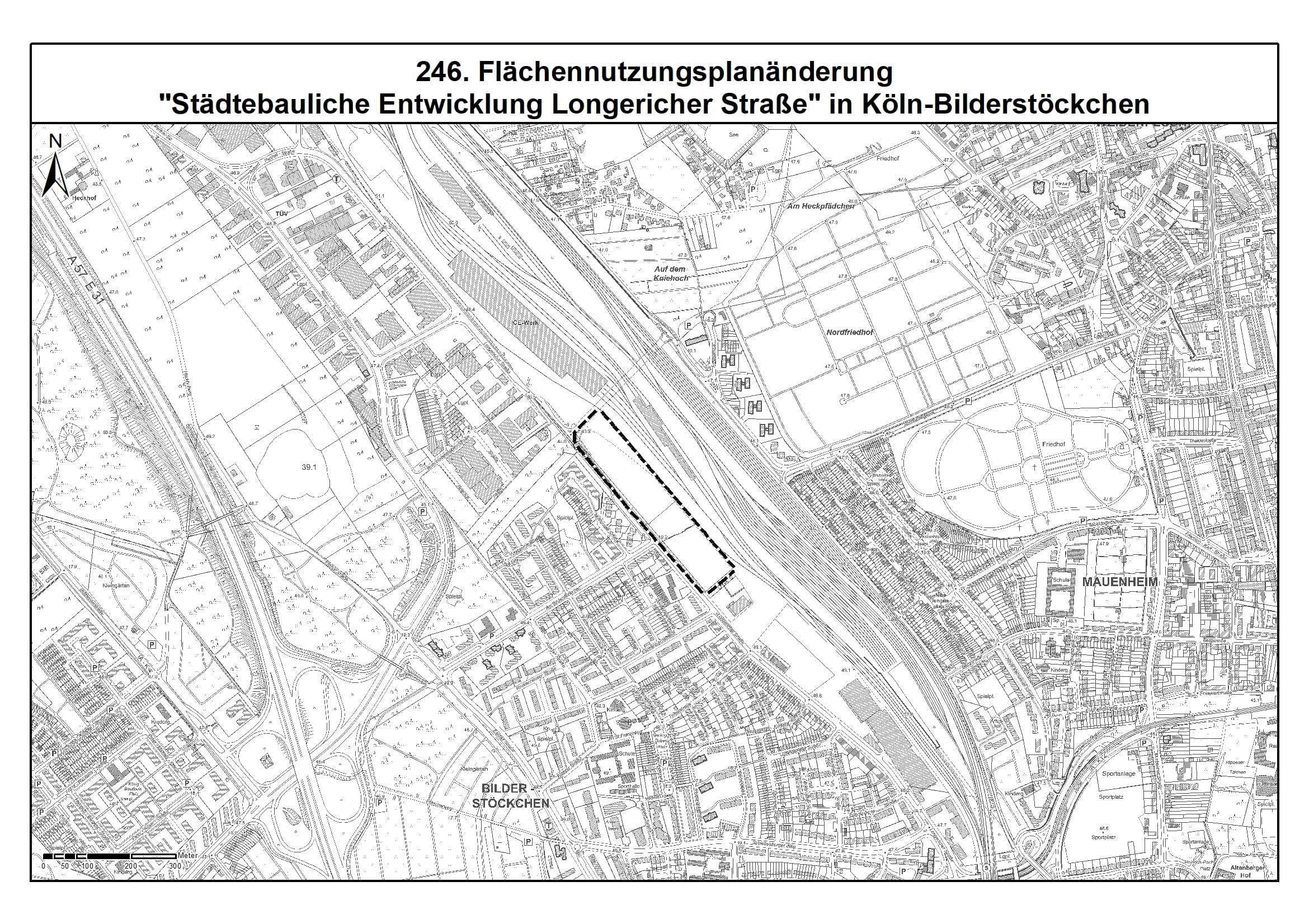 Städtebauliche Entwicklung Longericher Straße in Köln-Bilderstöckchen, 246. Änderung des Flächennutzungsplans