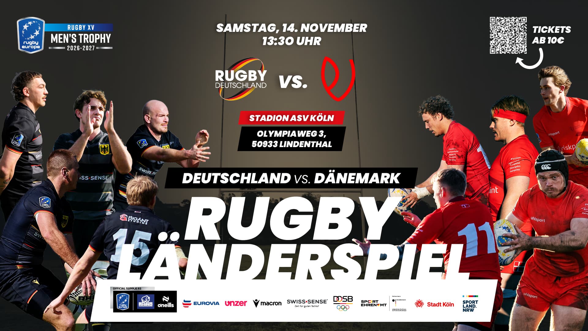 Rugby Länderspiel Deutschland gegen Dänemark